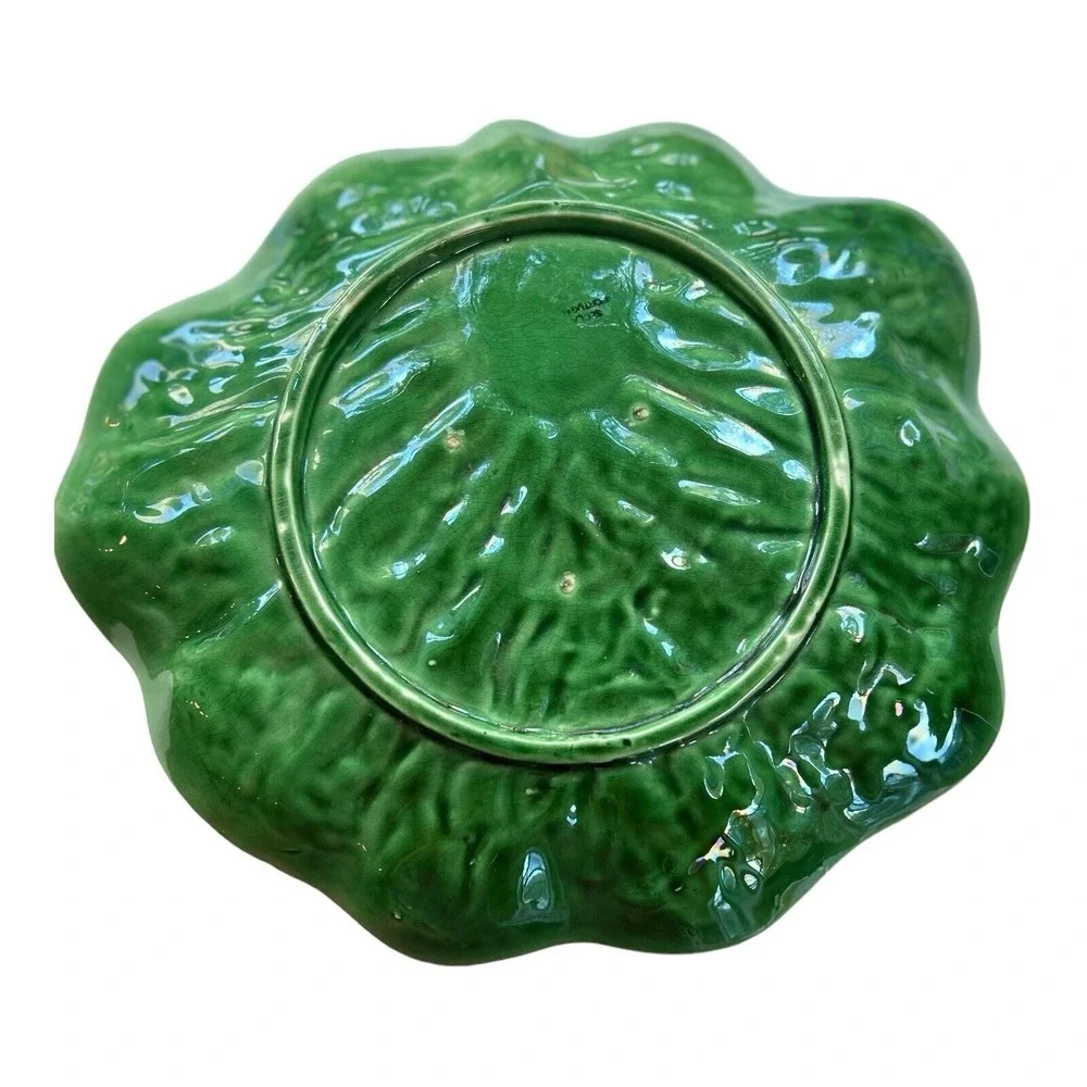 Vintage Large Secla Portuguese‎ Majolica Cabbage Serving Platter 12